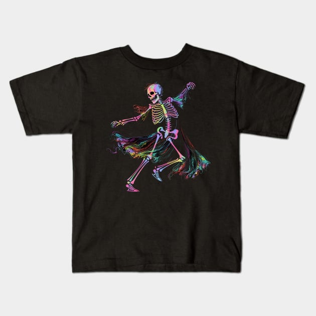 Dancing Skeleton: Art in Motion Kids T-Shirt by VectorAD